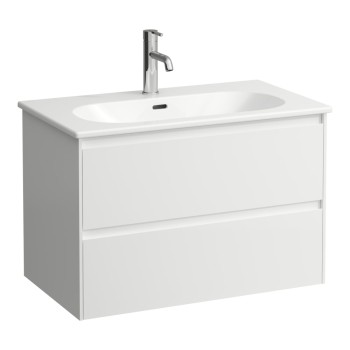 Vonios kambario spintelė su kriaukle Laufen Lua, 800x455 mm, h=525 mm, 2A, blizgus baltas