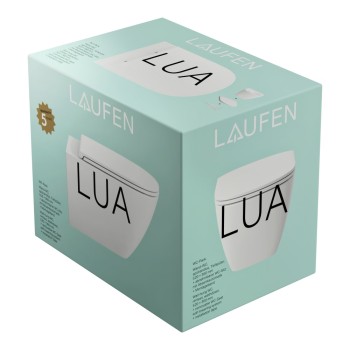 Подвесной Унитаз Laufen Lua Rimless, настенный с крышкой SC, 360 x 520 мм, белый