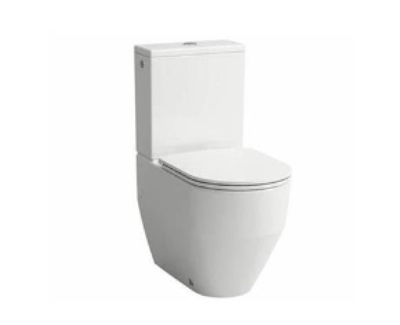 Tualetes pods Laufen  Pro, 360x650 mm, ar vāku SC Slim, horizontāls izvads, pievads no sāniem, balts