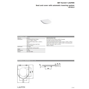 Крышка для унитаза  Laufen Kartell NEW, QR/SC, черный матовый