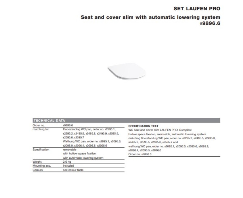 Крышка для унитаза  Lafen Pro Slim, SC, белый