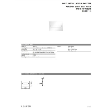 Кнопка монтажной рамы Laufen Ineo Horizon, черная матовая