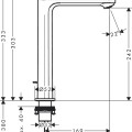 Смеситель для раковины Hansgrohe Rebris S 240 CoolStart, с выдвижным механизмом, черный матовый