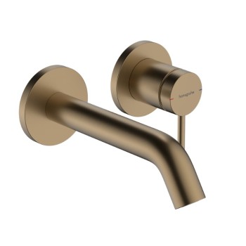 Vannas istabas izlietnes maisītājs Hansgrohe Tecturis S virsapmetuma daļa, 2 caurumu, no sienas, iztece 165 mm, Brushed Bronze