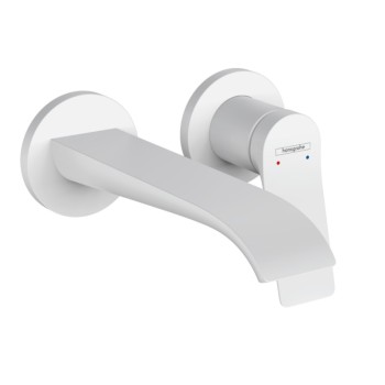 Vannas istabas izlietnes maisītājs Hansgrohe Vivenis virsapmetuma daļa, 2 caurumi, iztece 195 mm, no sienas, matēt