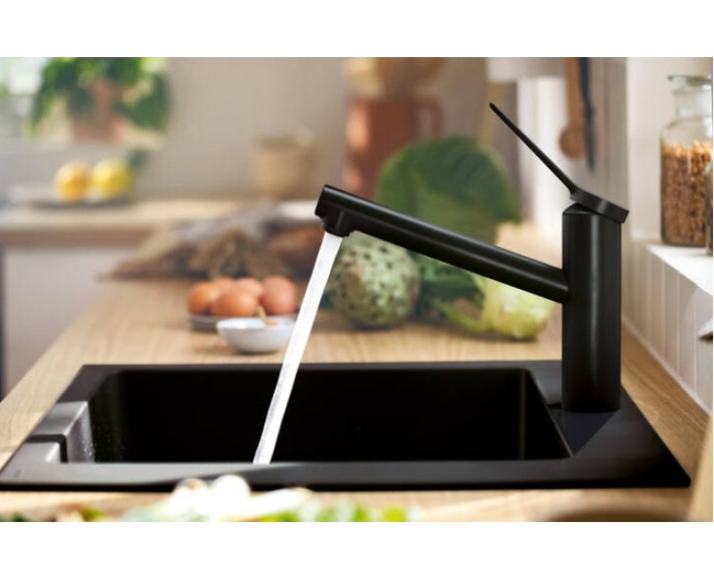 Virtuvinis praustuvės maišytuvas Hansgrohe Zesis M33-150 1jet, matinė juoda