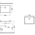Раковина для ванной Hatria BAHIA встраиваемая, белая BH0500380010TU0