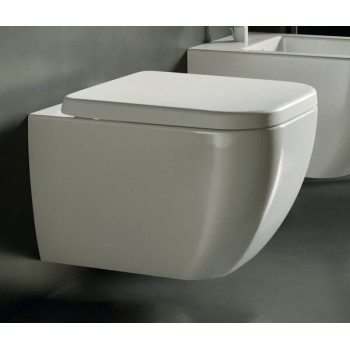 Piekaramais Tualetes pods Hatria BIANCA PURE RIM® bez vāka, Balts Y3AK01