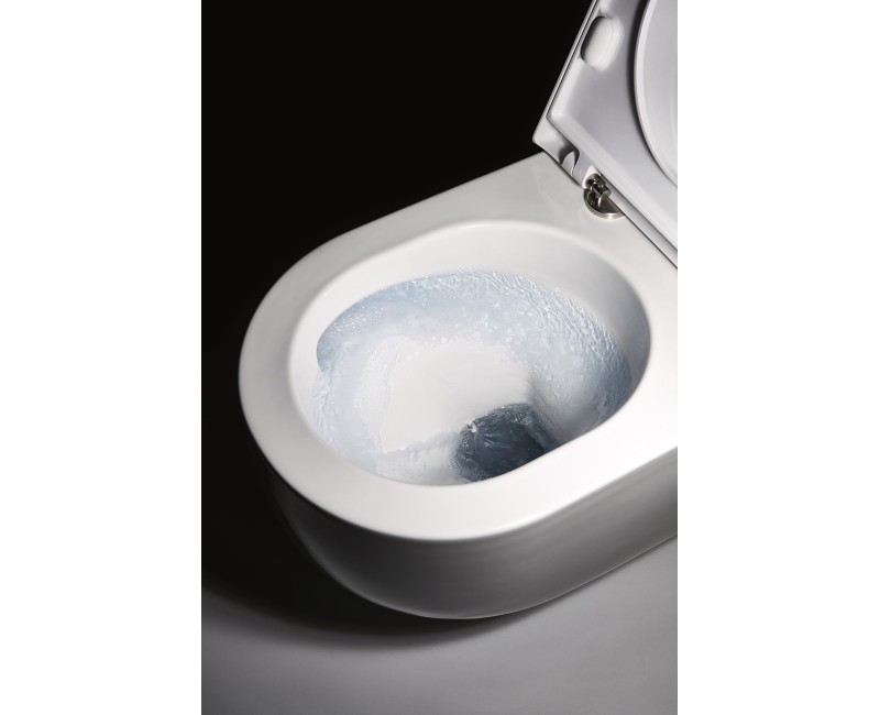 Piekaramais Tualetes pods Hatria Futura PURE VORTEX®  bez vāka, Balts 9BA01