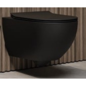 Piekaramais Tualetes pods Hatria CENTRICA PURE VORTEX®,bez vāka, NERO MATT Y9DE02