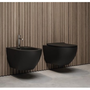 Piekaramais Tualetes pods Hatria CENTRICA PURE VORTEX®,bez vāka, NERO MATT Y9DE02