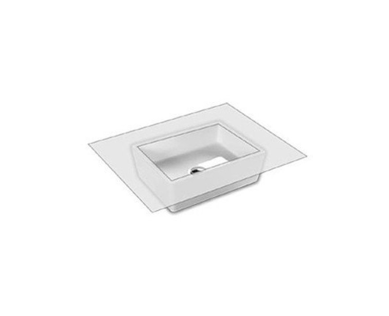 Vonios kambario kriauklė Hatria Lavabo 11:15 S įmontuojama, 50x38cm be perpildymo balta YXSQ01