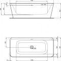 Brīvi stāvoša Vanna Ideal Standard Tonic II, 180x80 cm, lietā akrila, balta E398101