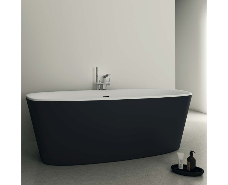 Brīvi stāvoša Vanna Ideal Standard Dea, 180x80 cm, lietā akrila, matēti balta/melna K8721V3