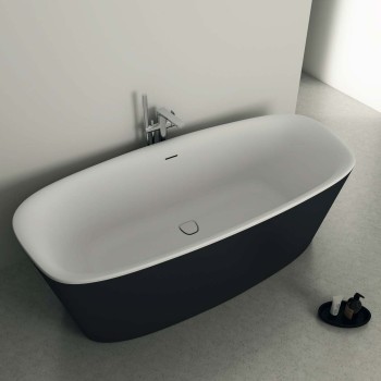 Brīvi stāvoša Vanna Ideal Standard Dea, 180x80 cm, lietā akrila, matēti balta/melna K8721V3