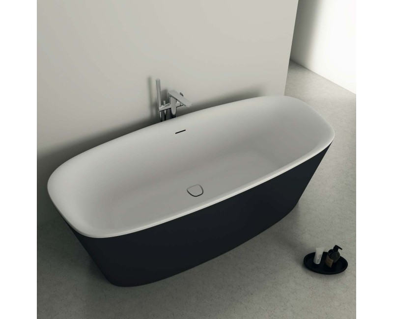 Brīvi stāvoša Vanna Ideal Standard Dea, 180x80 cm, lietā akrila, matēti balta/melna K8721V3