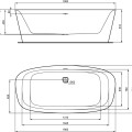 Brīvi stāvoša Vanna Ideal Standard Dea, 190x90 cm, lietā akrila, matēti balta K8722V1