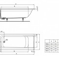 Vanna Ideal Standard Connect Air, 170x70 cm, akrila, balta T361701
