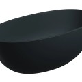 Vonia Omnires SHELL M+, akmens masės, laisvai pastatoma, 148 × 75 cm, be perpildymo, matinė juoda, SHELL148WWBLV