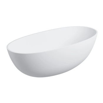Ванна Omnires SHELL M+, из искусственного камня, отдельностоящая, 175 × 78 cm, без перелива, матовая белая, SHELL175WWBM