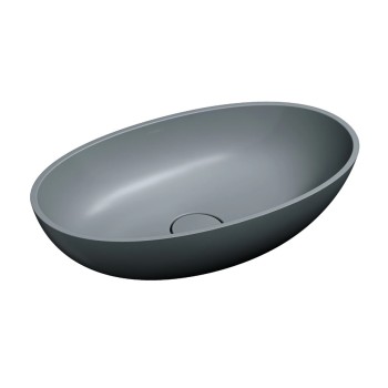 Vannas istabas izlietne Omnires SHELL M+, 60 × 35 cm, uz virsmas, bez pārplūdes, matēta pelnu pelēka SHELLUNAG