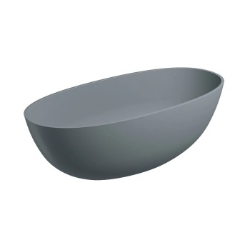 Ванна Omnires SHELL M+, из искусственного камня, отдельностоящая, 160 × 75 cm, без перелива, матовая пепельно-серая, SHELLWWAG