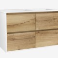 Vannas istabas skapītis OZE BIRDIE (bez izlietnes) 2x600mm Balta / Golden Oak