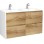 Vannas istabas skapītis OZE BIRDIE (bez izlietnes) 2x600mm Balta / Golden Oak