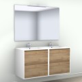 Vannas istabas skapītis OZE BIRDIE (bez izlietnes) 2x600mm Balta / Golden Oak
