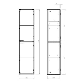 Высокий шкаф OZE Celtic 350x1500x305мм Черный Матовый
