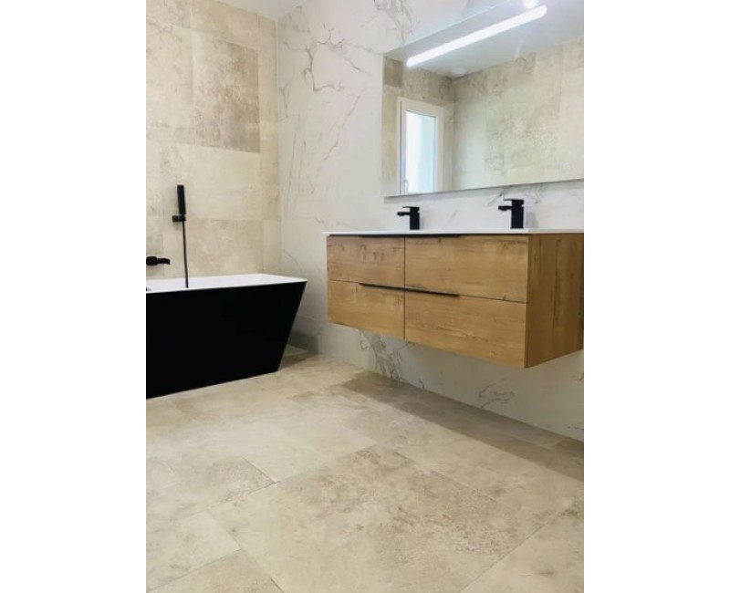 Vannas istabas skapītis ar izlietni OZE Celtic 2x600mm Golden Oak