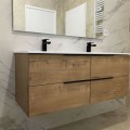 Vannas istabas skapītis ar izlietni OZE Celtic 2x600mm Golden Oak