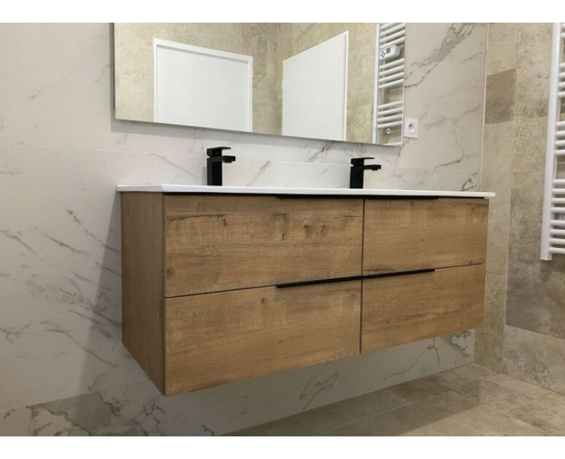 Vannas istabas skapītis ar izlietni OZE Celtic 2x600mm Golden Oak