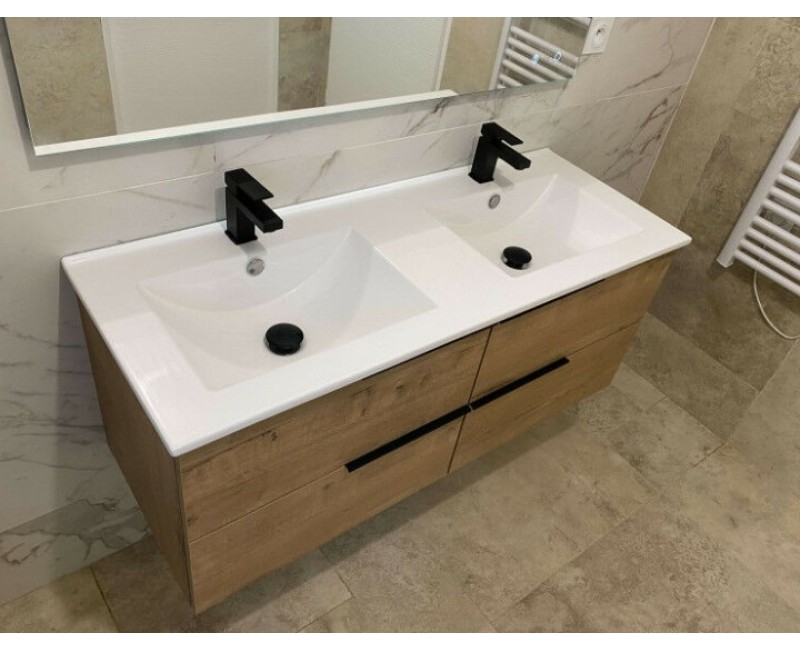 Vannas istabas skapītis ar izlietni OZE Celtic 2x600mm Golden Oak