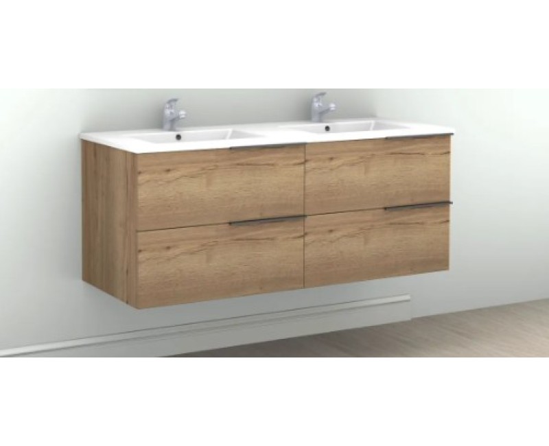 Vannas istabas skapītis ar izlietni OZE Celtic 2x600mm Golden Oak