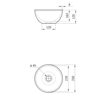 Praustuvas PAA DO SilkStone Ø 250mm matinė pilka