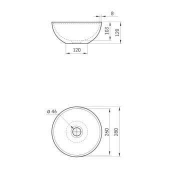 PAA DO SilkStone Ø 280mm matinė pilka kriauklė