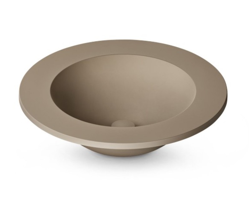 Izlietne PAA ROUND PLUS SilkStone Ø 560mm ar noplūdi matte caffe latte