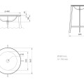 Раковина PAA ROUND PLUS SilkStone Ø 560мм Белая