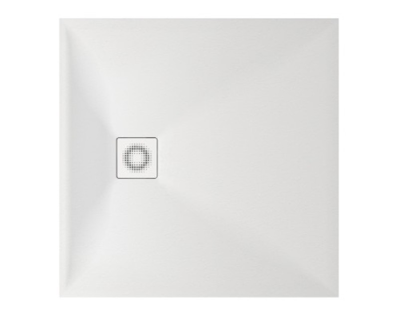 Dušas paliktnis Paa LETTERA KV90 Akmens masas 90x90cm (Paliktnis, panelis, sifons)  Balts
