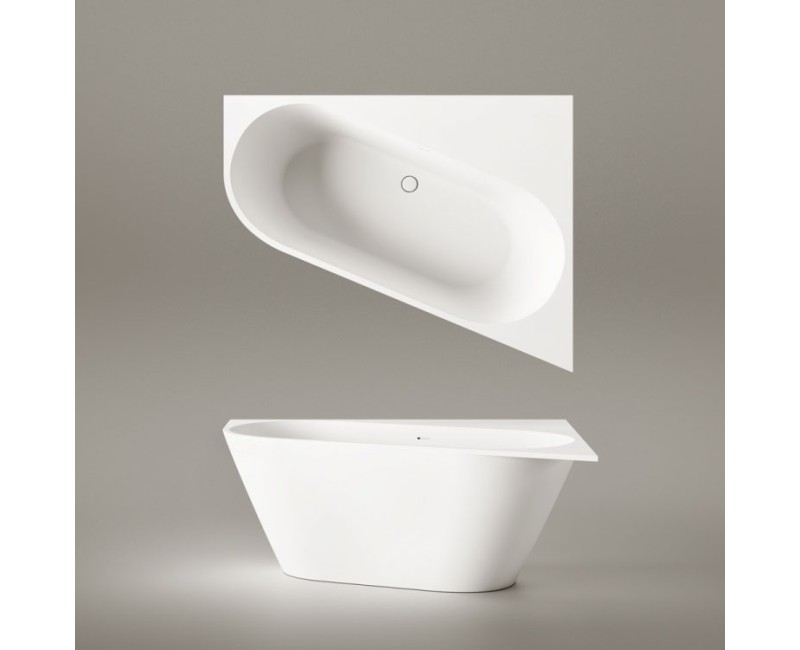 Vanna Paa DECO CORNER A SilkStone 1600x1270mm Balta