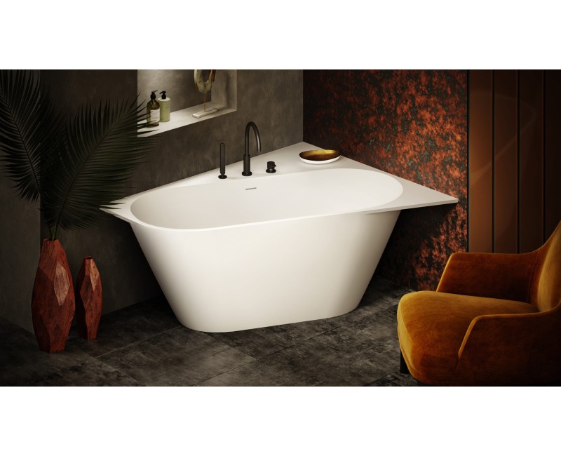 Vanna Paa DECO CORNER A SilkStone 1600x1270mm Balta