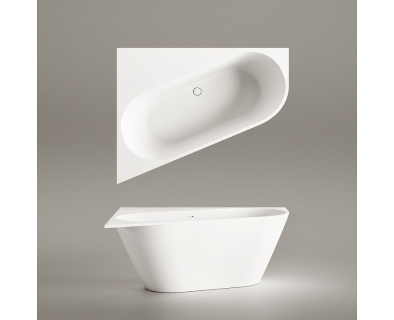 Vanna Paa DECO CORNER D SilkStone 1600x1270mm Balta
