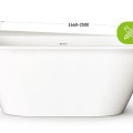 Vanna Paa DECO SHAPE SIilkStone 1750-2500x800-1300mm Balta