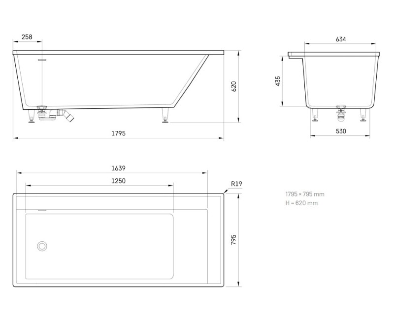 Vanna Paa INFINITY SilkStone 1795x795mm Balta