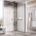 Dušas siena Ravak Walk In Wall Air-120 (bez montāžas komplekta W SET) Melns + Caurspīdīg 6mm +W-Set