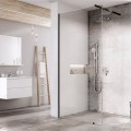 Dušas siena Ravak Walk In Wall Air-120 (bez montāžas komplekta W SET) Melns + Caurspīdīg 6mm +W-Set