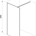 Dušas siena Ravak Walk In Wall Air-120 (bez montāžas komplekta W SET) Melns + Caurspīdīg 6mm +W-Set