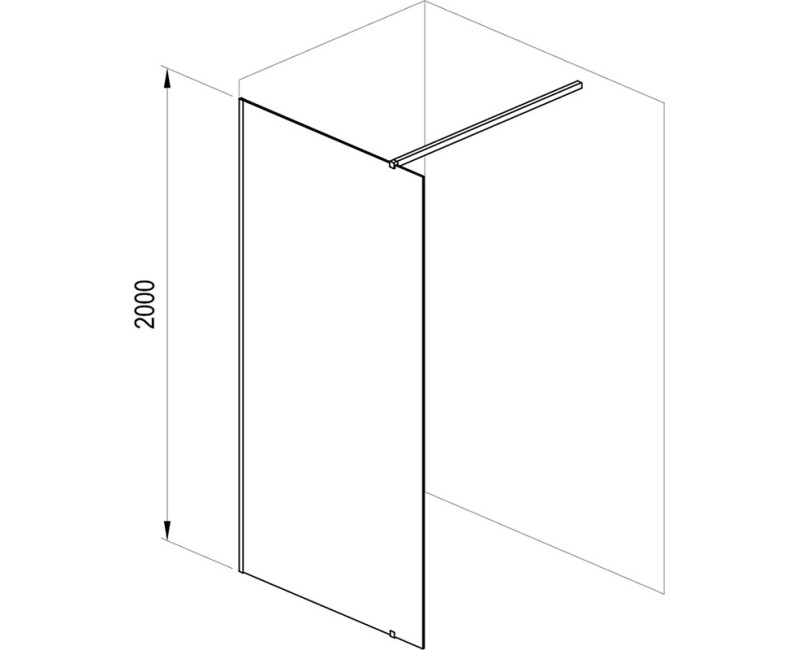 Dušas siena Ravak Walk In Wall Air-120 (bez montāžas komplekta W SET) Melns + Caurspīdīg 6mm +W-Set