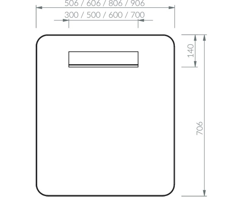 Spogulis Ravak Strip I 600x700 melns ar apgaismojumu